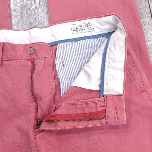Polo Ralph Lauren Mens Classic Pants Size 34x32 Pink Chino Straight Stretch - Picture 7 of 9